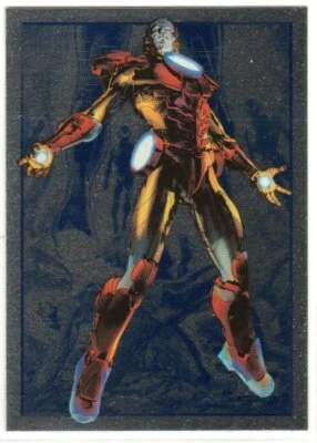 MARVEL 2014 MARVEL UNIVERSE SAPPHIRE BASE PARALLEL 84 IRON MAN - Image 1 of 2