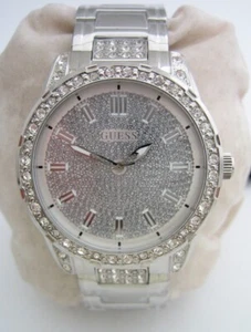 GUESS WATCH U1337L1 WOMENS STAINLESS STEEL BRACELET SWAROVSKI CRYSTALS GENUINE - Picture 1 of 9