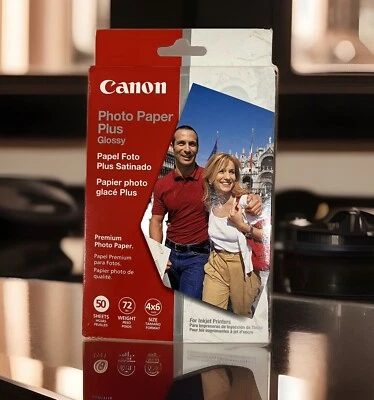NEW Canon Photo Paper Plus Glossy 50 Sheets 4x6 sealed 72lb For Inkjet - Image 1 of 2