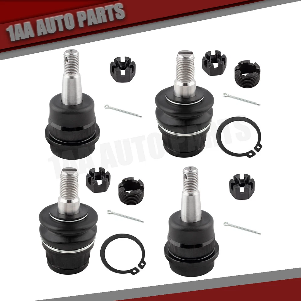 4Pcs Front Upper & Lower Ball Joints Kit for Jeep Cherokee Comanche Wrangler 4x4 Foto 1 de 1