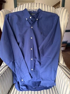 NWOT P.olo Ralph Lauren Boys' Solid Blue Button Down Long Sleeves Shirt. (20) - Picture 1 of 4