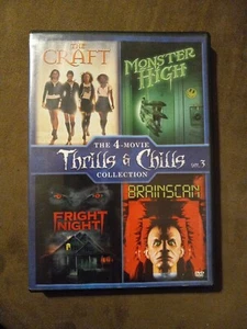 Thrills & Chill 4 Movie Collection DVD Craft Monster High Fright Night Brainscan - Foto 1 di 2