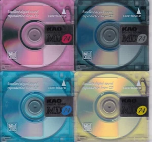 Set of 4 KAO 74 minute Minidiscs with hinged jewel cases - Picture 1 of 5