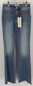 Driftwood Jeans Isabel Embroidered Light Wash Flare Boho-Chic Size 25 Org $144 - Picture 1 of 6