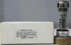EL34 6CA7 PHILIPS MINIWATT O Getter Made in Holland Amplitrex Tested - Picture 1 of 8