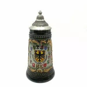 Rustic Deutschland Germany Shield Cities With Crests LE Germany Beer Stein - Picture 1 of 7