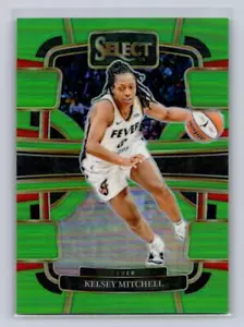 2024 Select WNBA #87 Kelsey Mitchell - Concourse verde neón 55/75 - fiebre de Indiana - Imagen 1 de 2
