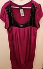 Women's Torrid Purple Black Sequins Dress Top Shirt Short Sleeve Party Sz 2 NWT