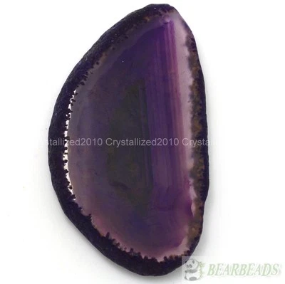 Cuentas colgantes únicas de rayas en rodajas pepita formada libre de piedras preciosas de ágata natural Foto 1 de 4