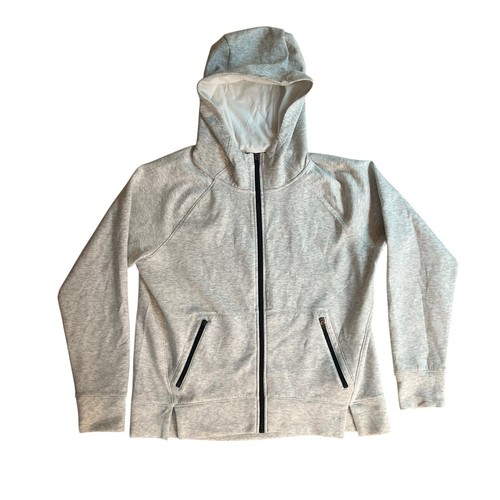 OFF WHITE DSG Felpa con cappuccio e zip oversize da donna con cappuccio tasche bianca taglia S