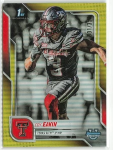 2025 Bowman Chrome University Coy Eakin #28 Yellow /350 - Picture 1 of 2