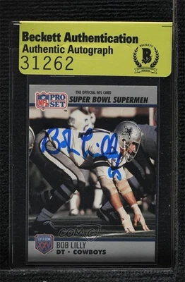 BAS 1990 Super Bowl XXV Silver Anniversary Bob Lilly Beckett Auth Sticker HOF - Image 1 of 2