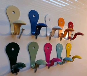 Set Of 10 Colorful Sturdy Metal Wall Hooks For Kids' Room, Playroom, Classroom - Picture 1 of 9