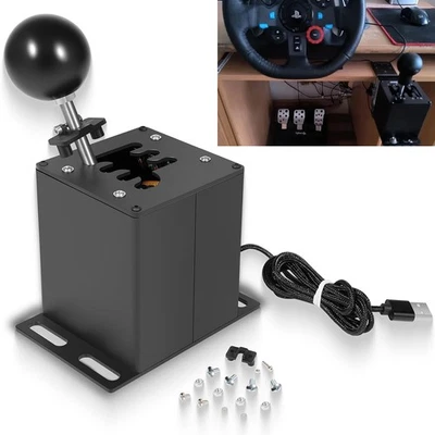 USB PC H Gear Shifter 6+R Sim Racing Game For Logitech G29 G27 G25 Thrustmaster - Image 1 of 4
