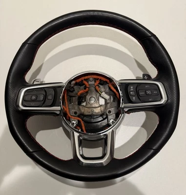 Jeep Wrangler JL JT Rubicon 392 Heated Steering Wheel Red Stitch Paddle Shifters - Image 1 of 4