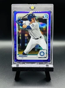 2020 Bowman Baseball JULIO RODRIGUEZ No. BCP-19 PURPLE REFRACTOR #/250! MARINERS - Foto 1 di 2