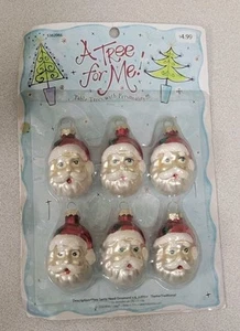 SANTA HEAD Vidrio ADORNOS NAVIDAD Juego de 6 Plata Brillo Interior Alegre 2008 - Imagen 1 de 5