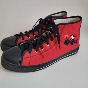 Felix The Cat "Tomcatters" High Top Canvas Red Shoes Mens 10 Nice! See Descript! - Picture 1 of 23