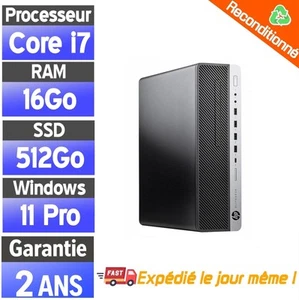 ☑️⭐☑️HP EliteDesk 800 G3 SFF - Intel Core i7-6700 3.40GHz - SSD 512 Go - Ram 16G - Photo 1/5