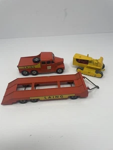 Vintage Matchbox King Size K-8 Mover and Caterpillar Tractor Laing 1962 Metal - Picture 1 of 8