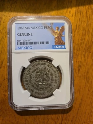 1958Mo Mexico Peso GENUINE - Image 1 of 2