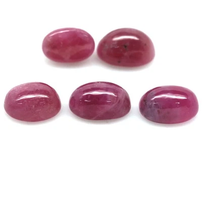 26.41 CT. Heated 5Pcs Pink Ruby Madagascar Oval Cabochon - Image 1 of 4