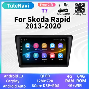 Car Radio For Skoda Rapid Stereo GPS CarPlay Screen Head Unit Multimedia Player - Picture 1 of 32
