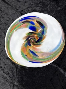 C583 Design Glasschale Schale handgedreht tolle Farben Muranostil - Picture 1 of 12