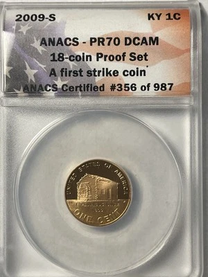 2009 S ANACS PR70 DCAM Lincoln Log Cabin Penny First Strike - Image 1 of 4