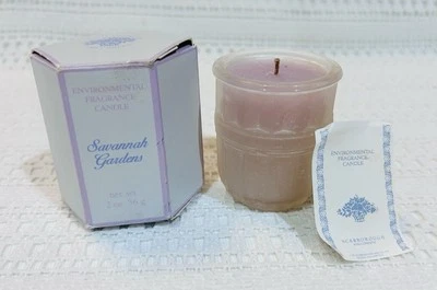 Vela votiva fragancia vintage Scarborough and Company 1987 Savannah Gardens Foto 1 de 4