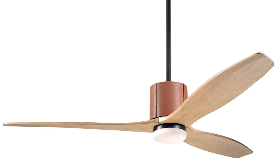 54" Modern Fan LeatherLuxe DC Bronze and Maple LED Fan with Remote - Image 1 of 1