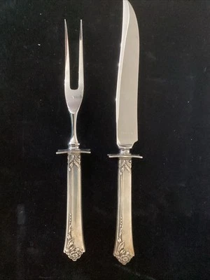 Juego de talla de plata esterlina Damask Rose de Oneida (Kn 11 1/4", Fk 8 7/8") Foto 1 de 4