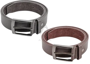 Mens Black Brown Trouser Jeans Real Genuine Leather Woven Print Belts - Picture 1 of 11