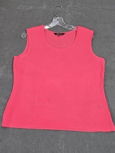 Misook Classic Knit Tank Top Shell Scoop Neck Tank Size Lp Bright Pink NWOT - Picture 1 of 4
