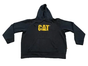Felpa con cappuccio Caterpillar CAT Y2K epoca vintage taglia XL pullover nero giallo - Foto 1 di 5