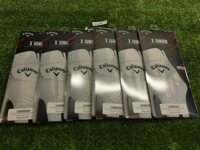 6 Callaway X Junior Large Golf Gloves Worn On Left Hand New - Image 1 of 3