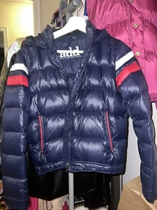 ADD Boys Puffer Jacket Coat Duck Down size 14Y Navy Blue Red Pre-owned Run Small - Picture 1 of 9