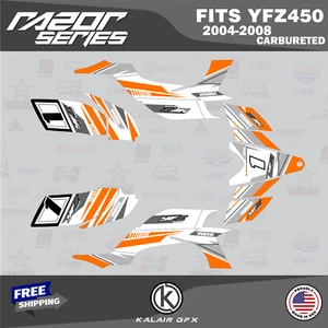 Graphics Kit for YAMAHA YFZ 450(2004-2008)CARBYFZ450 Razor Series -Orange 16 MIL - Picture 1 of 6