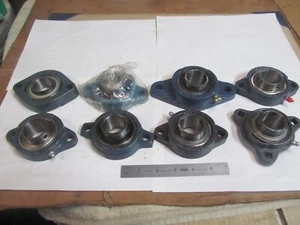 (8) NEW FLANGE TYPE BEARING PILLOW BLOCKS, ALL 1-1/4 INCH BORE, DIFFERENT SHAPES - Picture 1 of 10