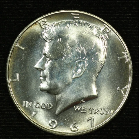 Kennedy 40% Silver Half Dollar. 1967 SMS Uncirculated. Lot# 9048-215-123 Cover