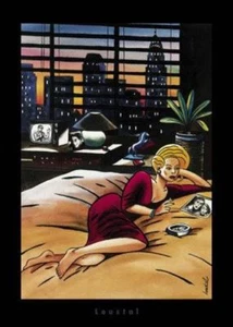 Night Fall Over Manhattan by Jacques de Loustal - 20 X 28 Inches (Art Print) - Bild 1 von 5