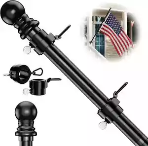 5 FT Flag Pole for Kit Tangle Free Spinning Weather Resistant Rustproof Metal Ne - Picture 1 of 8