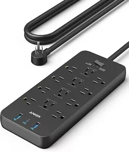 Anker 12 Outlets Power Strip USB C Charger Surge Protector (2100J) Flat Plug 5ft - Picture 1 of 7