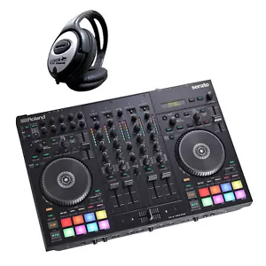 Roland DJ-707M Mobile DJ Controller Mixer + Keepdrum Headphones