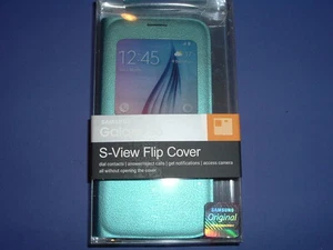 OEM Samsung S-View Flip Cover Case Galaxy S6 Blue EF-CG920PLEGUS - Picture 1 of 1