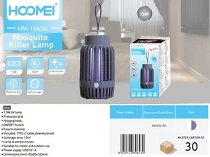 Lampada Elettrica Insetticida UV Anti Mosche Zanzare Insetti Volanti 1.5W HM1665 - Foto 1 di 6