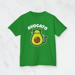 Avogato Fun: A Playful Cat & Avocado Shirt for Kids Who Love Cute Designs - Picture 1 of 11