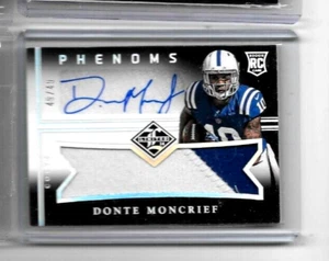 PARCHE JUMBO LIMITADO DONTE MONCRIEF 2014 PANINI PARCHE USADO Y AUTÓGRAFO CERTIFICADO #49/49 - Imagen 1 de 1