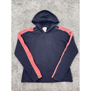 Vtg Reebok Hoodie Womans Small Black Pink Striped Performance Pullover 90s Y2K - Picture 1 of 13