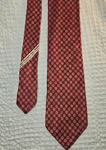 Cravatta Ermenegildo Zegna vintage geometrica italiana 100% pura seta rossa - Foto 1 di 5
